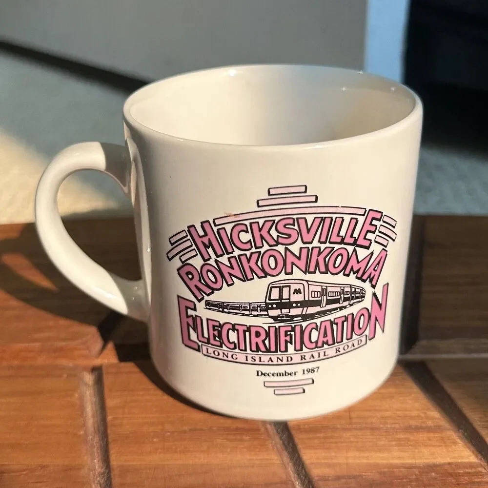 LIRR Hicksville Ronkonkoma Electrification 1987 Train Commemorative Mug